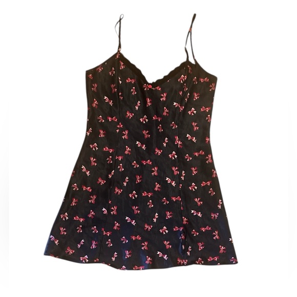 delicates Other - DELICATES Women’s Bow Print Short Satin Slip Dress Size M
